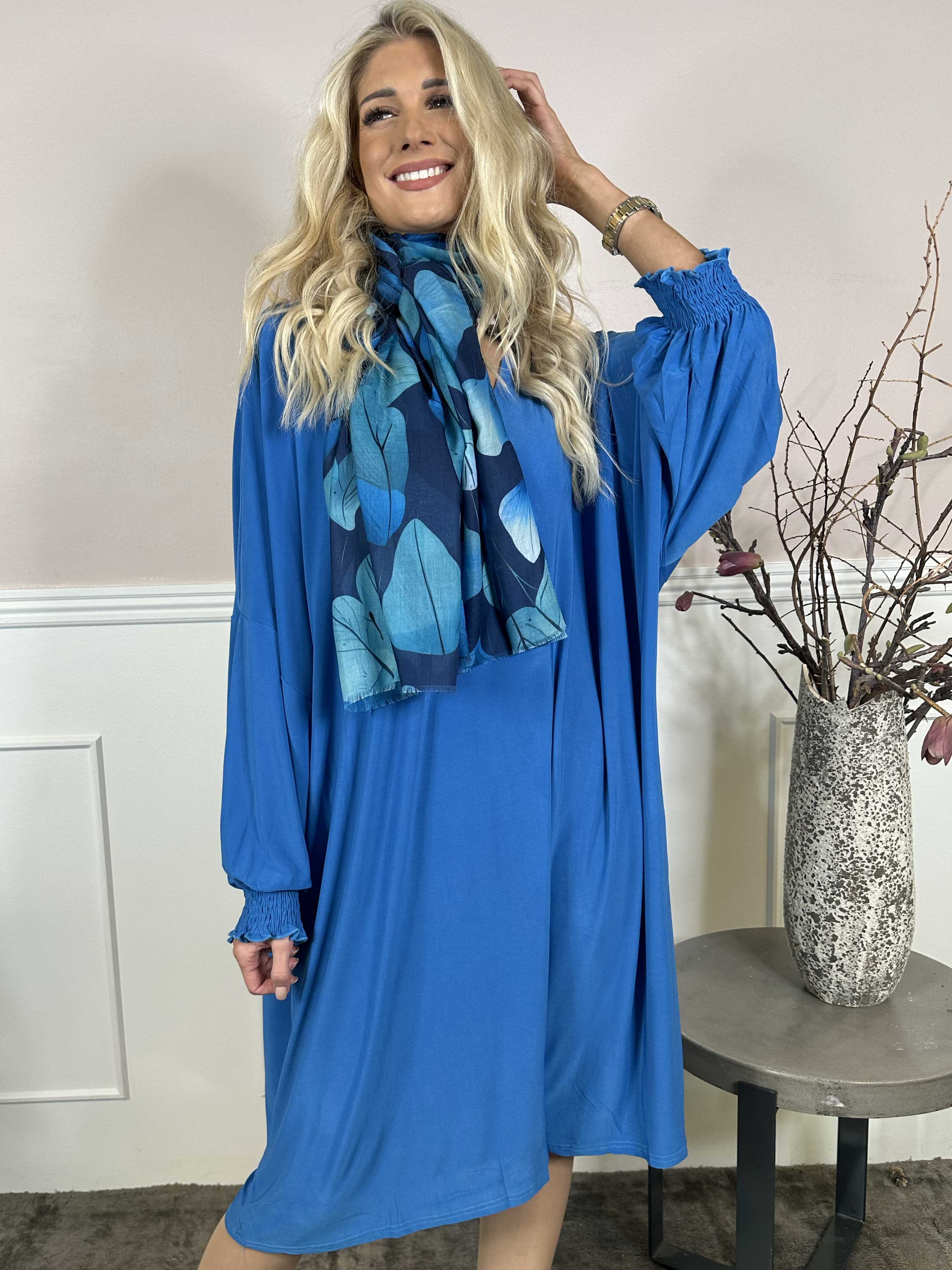 Azmina Plain L/S - Elastisk tunikakjole i loose fit